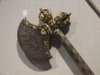 Ornate asian ax for combat.
